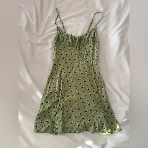Urban Outfitters Green Floral Mini Sundress